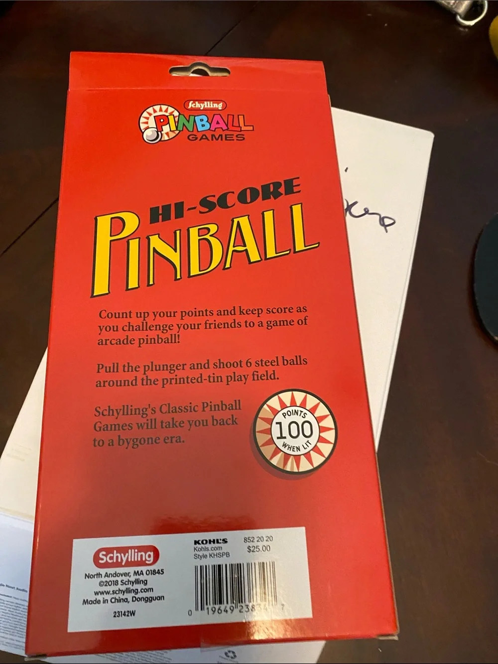 Schylling Hi-Score Pinball Game - Red